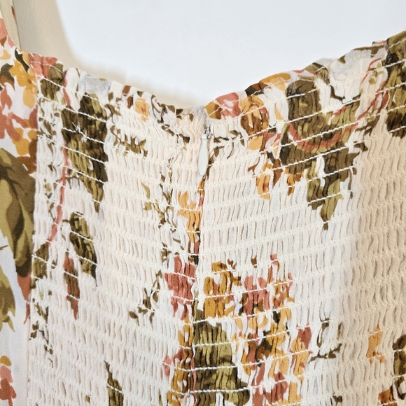 New Reformation Twilight Bella Floral Midi Sun Dress 12 Sundress Cream P… - Picture 6 of 8